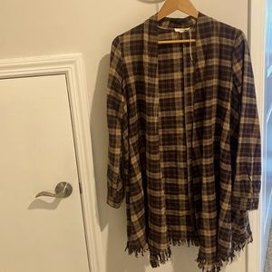Easel flannel cardigan/M